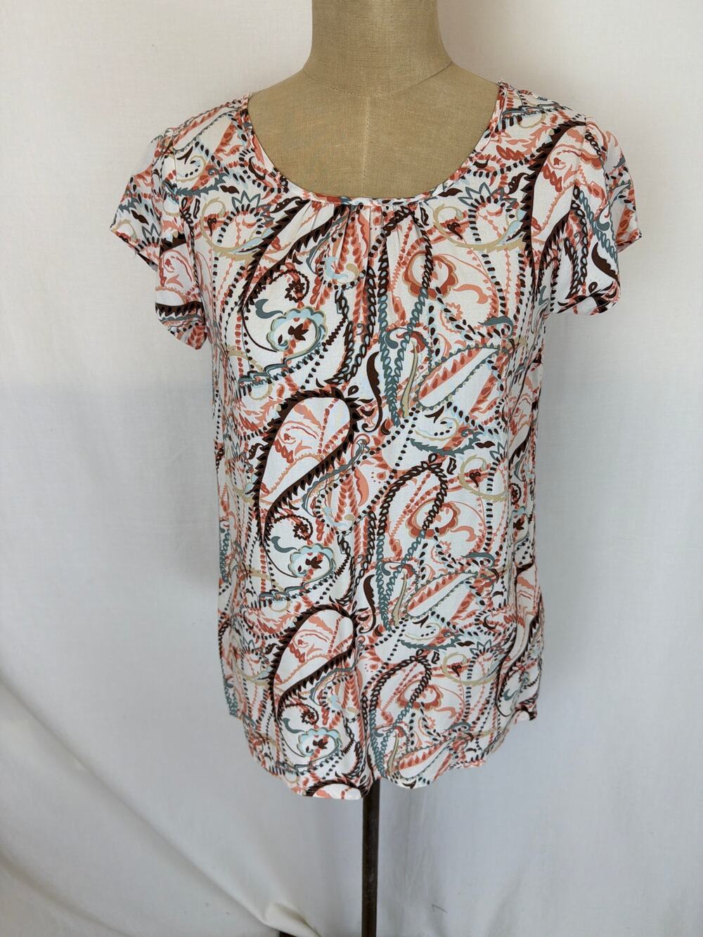 NWT Soya Concept Boutique Multi Color Short Sleeve Top SZ XS #0512